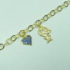 Pulseira menino com coração de zircônias azul - Image 2