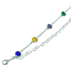 Pulseira dupla elos de coração e pedrinhas coloridas